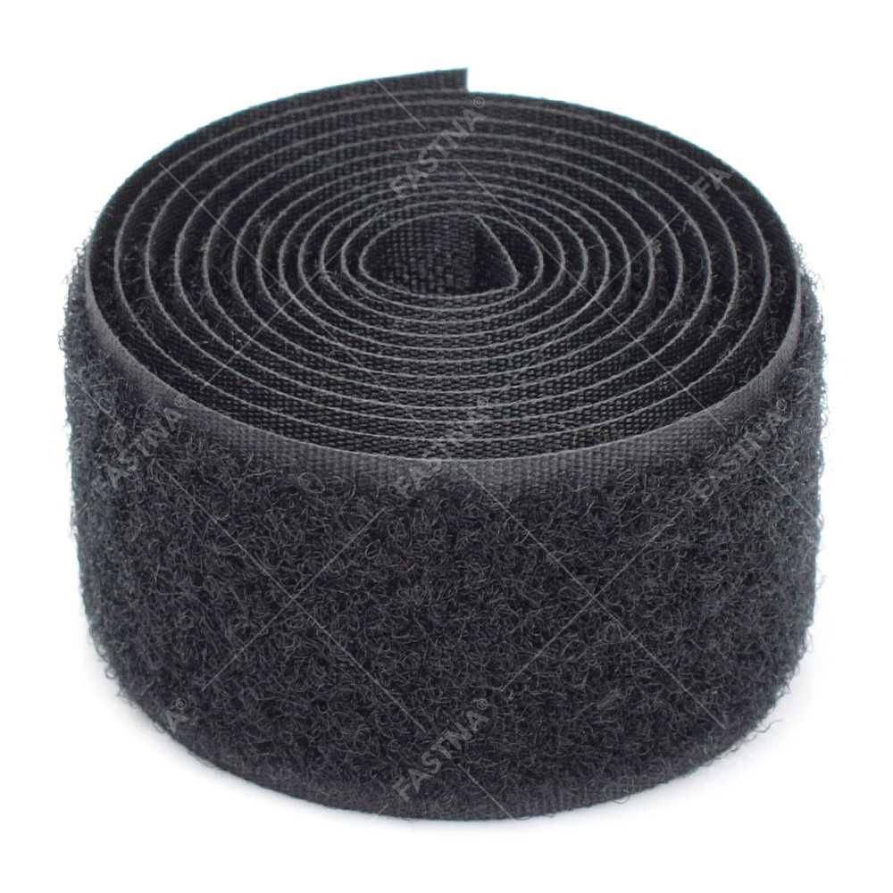 1m x Sew On FASTNA® Hook & Loop Tape (16mm, Loop, Black)