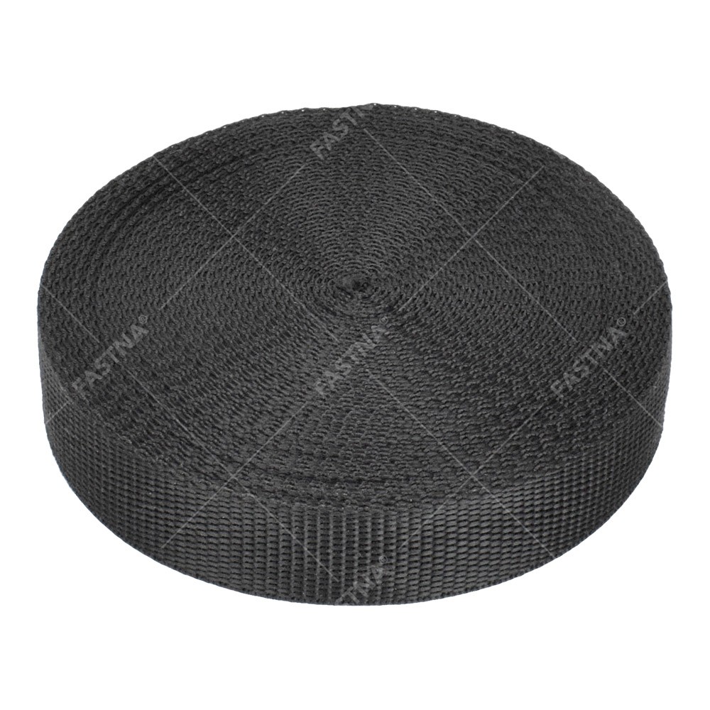 Black FASTNA® Polypropylene Webbing (25mm, 10m Reel)