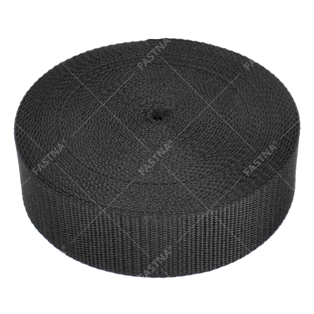 Black FASTNA® Polypropylene Webbing (38mm, 10m Reel)