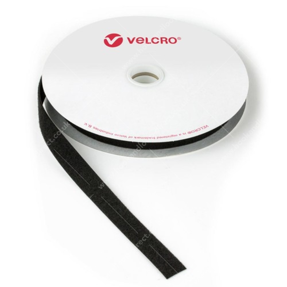 *CLEARANCE* 25m x Sew On VELCRO® Hook & Loop Tape (100mm, Loop, Black)